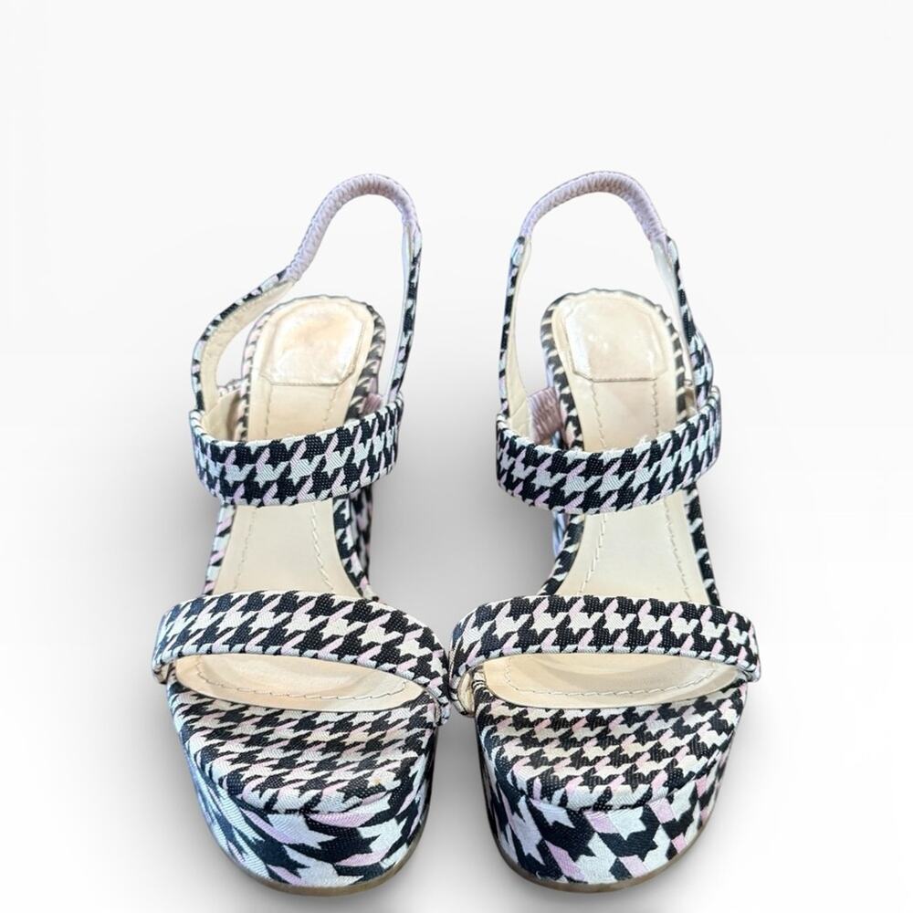 Christian Dior Volt Houndstooth Canvas Wedge Slingback Sandals EU 39 US 9 - Picture 6 of 16